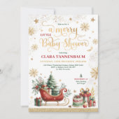 Rode Kerstslee | Een vrolijk klein Baby shower Kaart (Voorkant)