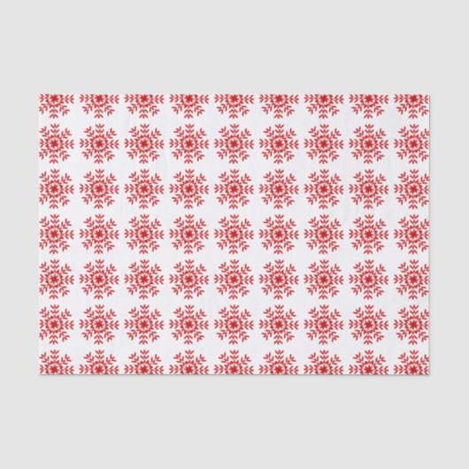 rode kerstsnowflake tissuepapier (Voorkant)