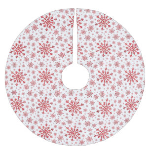  rode kerstsnowflakes op winterwit kerstboom rok
