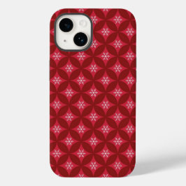 Rode kerstsnowflakes telefoontas Case-Mate iPhone 14 hoesje