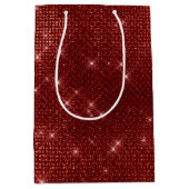 Rode kerstsprankeling medium cadeauzakje (Voorkant)