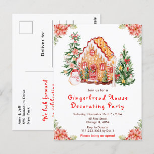 Rode kerststal decoratie feest briefkaart