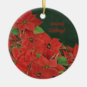 Rode Kerstster Kerstgroetkaart Keramisch Ornament