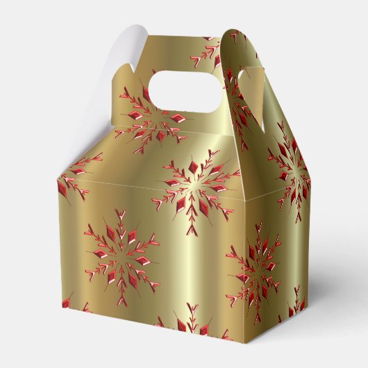 Rode kerststerren op goud bedankdoosjes (Achterkant)