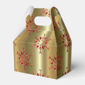 Rode kerststerren op goud bedankdoosjes (Voorkant Zijde)