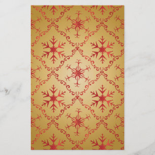 Rode kerststerren op goud briefpapier