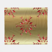 Rode kerststerren op goud fleece deken (Voorkant (Horizontaal))