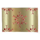 Rode kerststerren op goud kussensloop (Voorkant-Links)