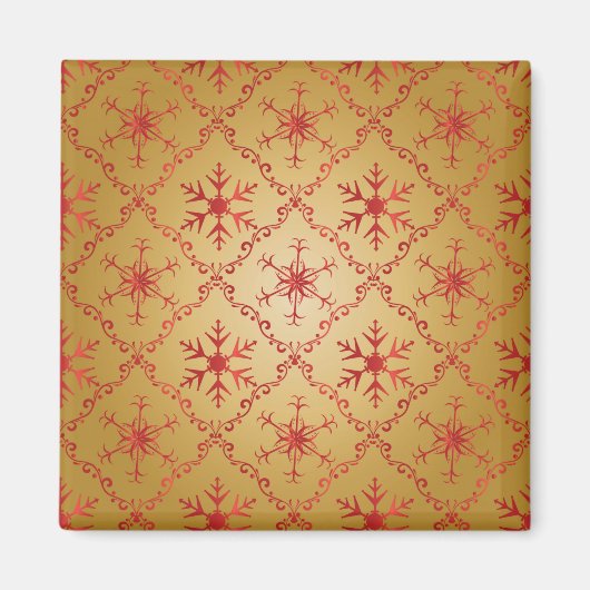 Rode kerststerren op goud magneet (Voorkant)