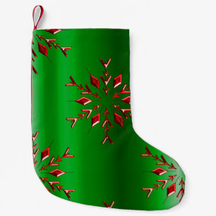 Rode kerststerren op groen kleine kerstsok