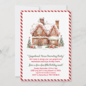 Rode kerststol decoratie feestje  kaart (Voorkant)