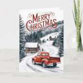  Rode Kersttruck 4 Fotocollage Feestdagen Kaart (Voorkant)