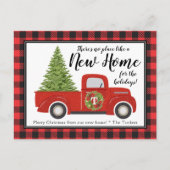 Rode Kersttruck Nieuw adres verplaatsen Briefkaart (Voorkant)