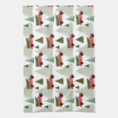  Rode Kersttruck Theedoek (Verticaal)