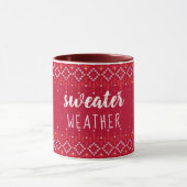 Rode Kersttrui Weer Two Tone Coffee Mok (Midden)