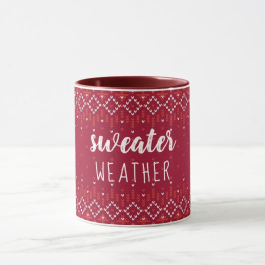 Rode Kersttrui Weer Two Tone Coffee Mok (Midden)
