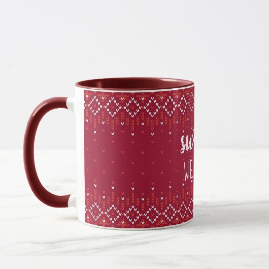 Rode Kersttrui Weer Two Tone Coffee Mok (Links)