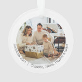 Rode kersttypografie - Aangepaste foto Ornament (achterkant)