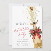 Rode Kerstvakantie Cocktail Party Uitnodiging (Voorkant)