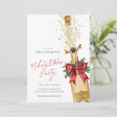 Rode Kerstvakantie Cocktail Party Uitnodiging (Staand voorkant)