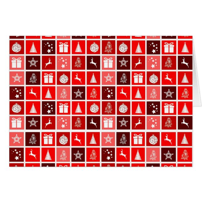 Rode Kerstvakantie Schattigee boomrendieren (Voorkant Horizontaal)