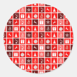 Rode Kerstvakantie Schattigee boomrendieren Ronde Sticker