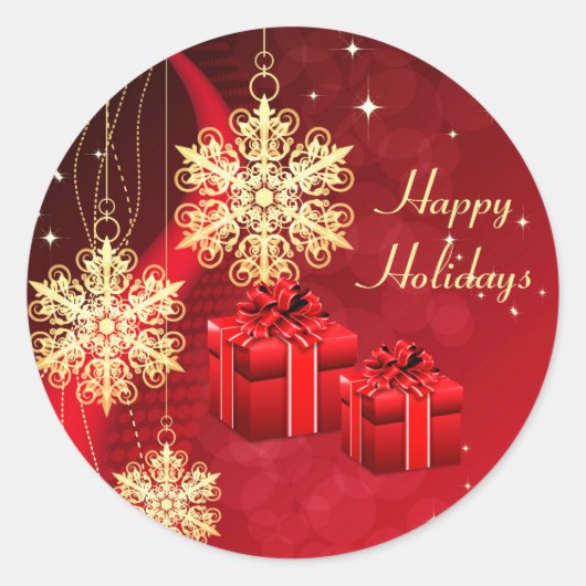 Rode Kerstvakantie Sticker (Voorkant)