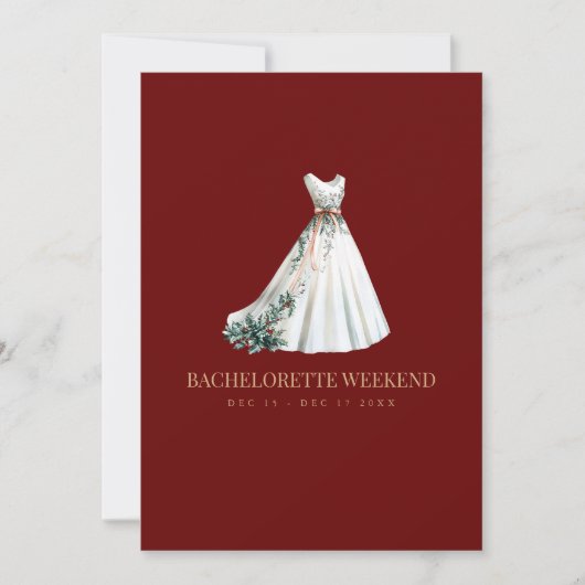 Rode Kerstversiering Bachelorette Weekend Kaart (Voorkant)