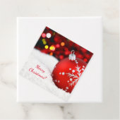 Rode kerstversiering bedankjes labels (In situ)