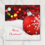 Rode kerstversiering bedankjes labels (Voorkant)