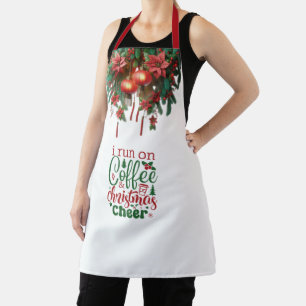 Rode kerstversiering en keuken citaat schort