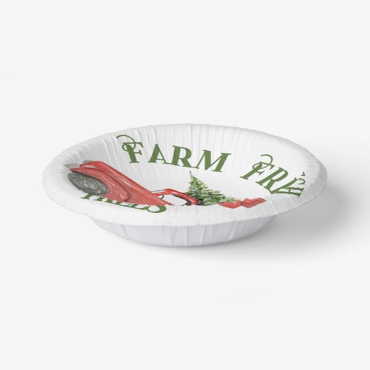 Rode Kerstwagen Boerderij Fresh Trees Papieren Kommen (Gebogen)