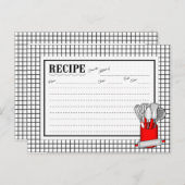 Rode Keuken Utensil Caddy Rolling Pin Recept Kaart (Voorkant / Achterkant)