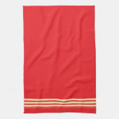 Rode keukendoek met streepjesrand theedoek (Verticaal)