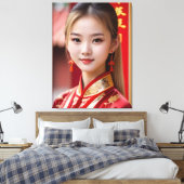 rode kimono canvas afdruk (Insitu (Slaapkamer))