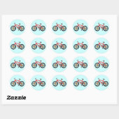 Rode Kinder fiets Ronde Sticker (Vel)