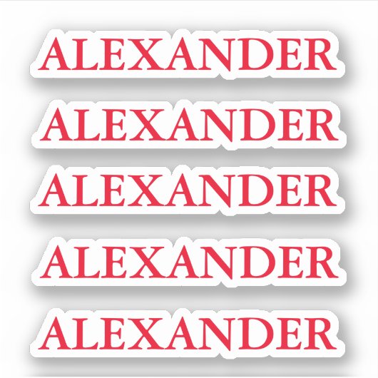 Rode Kinder Naam Uitgesneden Sticker met Naam Kers (Voorkant)