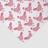 Rode kip tissuepapier (Detail)