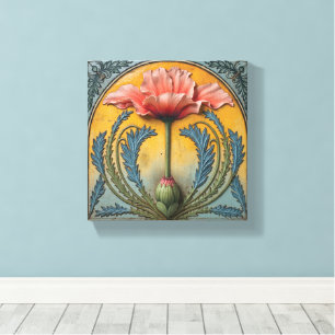 Rode Klaproos bij Zonsondergang Canvas Afdruk