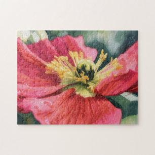 Rode Klaproos Bloem Kunstpuzzel Legpuzzel