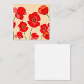 Rode klaproos bloemen notitiekaartje (Voorkant / Achterkant)
