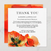 Rode klaproos botanische zomer bloem kaart (Voorkant / Achterkant)