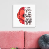 Rode klaproos herinneringscitaat Vector shirt ontw Canvas Afdruk (Insitu (Woonkamer))