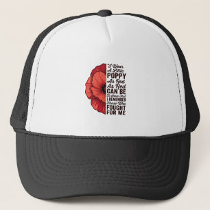 Rode klaproos herinneringscitaat Vector shirt ontw Trucker Pet