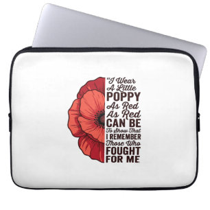 Rode klaproos herinneringscitaat Vector T-shirt on Laptop Sleeve