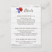 Rode klaproos & korenbloem rustieke details / rout informatiekaartje (Voorkant)