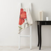 rode klaproos tekening + Victoriaans typografie Sherpa Deken (In situ)