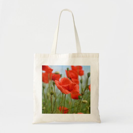 Rode klaproos tote bag (Voorkant)