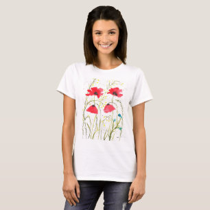 Rode klaproos Wildbloemen klaprozen bloemen T-shirt