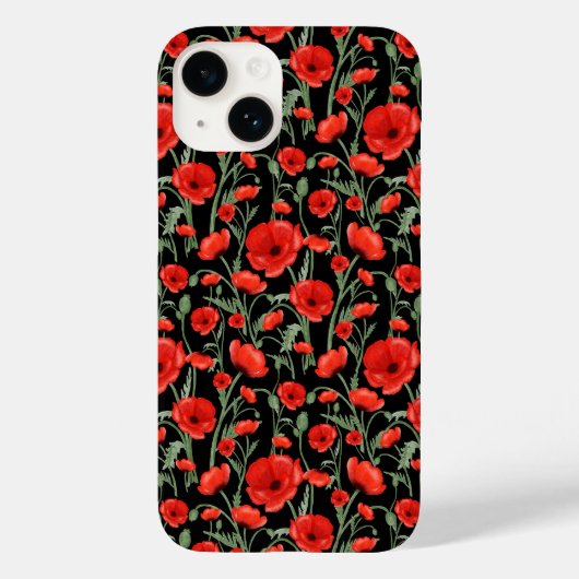 Rode klaprozen Case-Mate iPhone case (Achterkant)